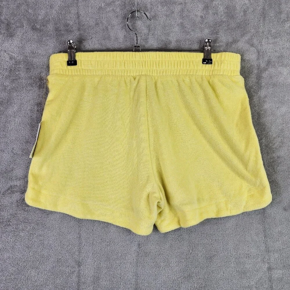 Womens A New Day Yellow French Terry Shorts Pull on Mid Rise 4